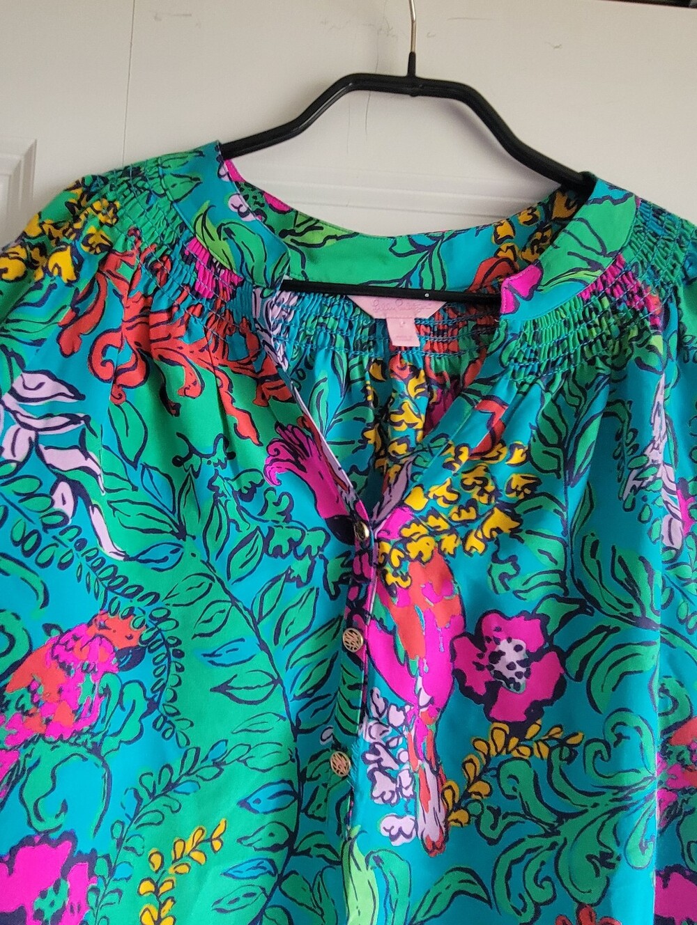 Lily Pulitzer Womens Size Large 100% SILK Blouse - Picture 2 of 10